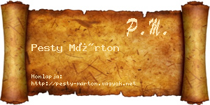 Pesty Márton névjegykártya