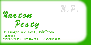 marton pesty business card